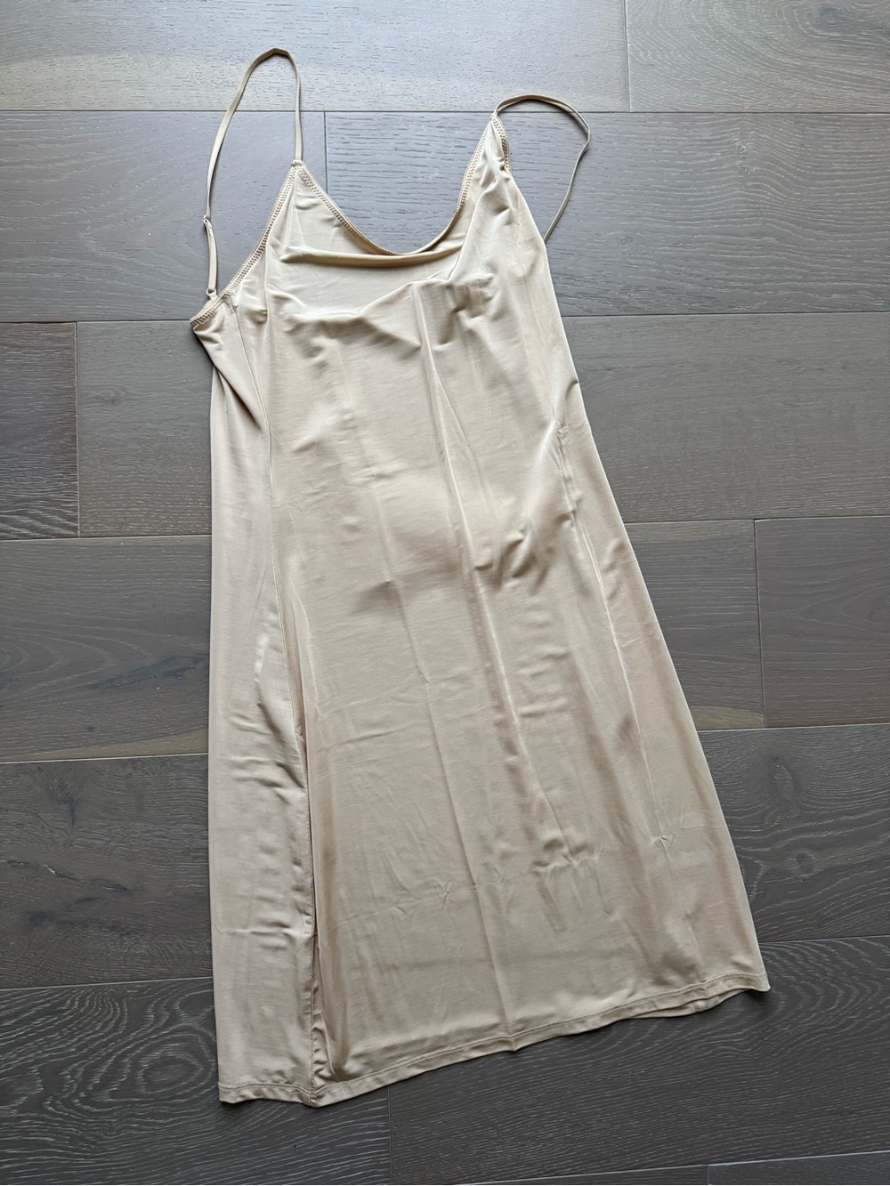 Ganni Beige Satin Slip Dress